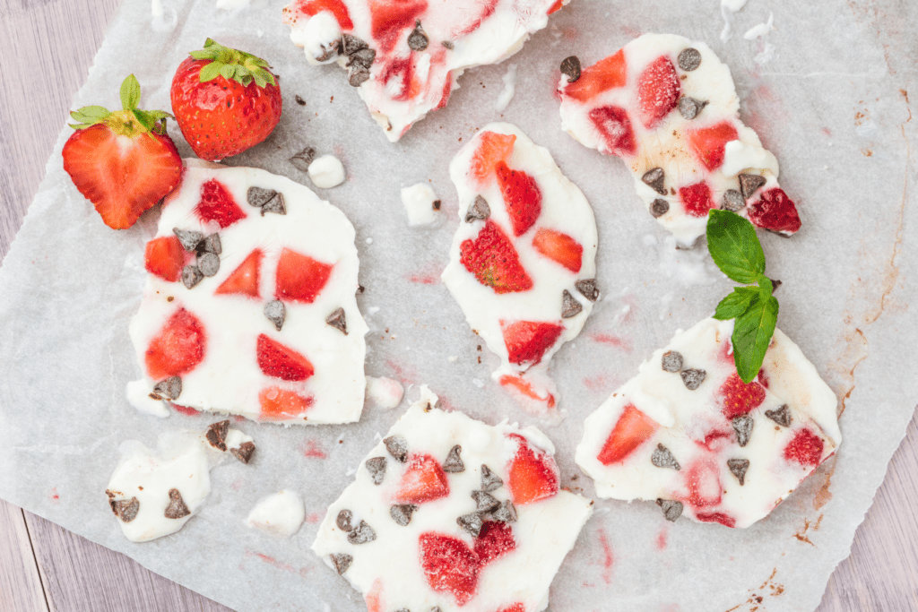 Frozen Yogurt Bark with Berries Showit Blog